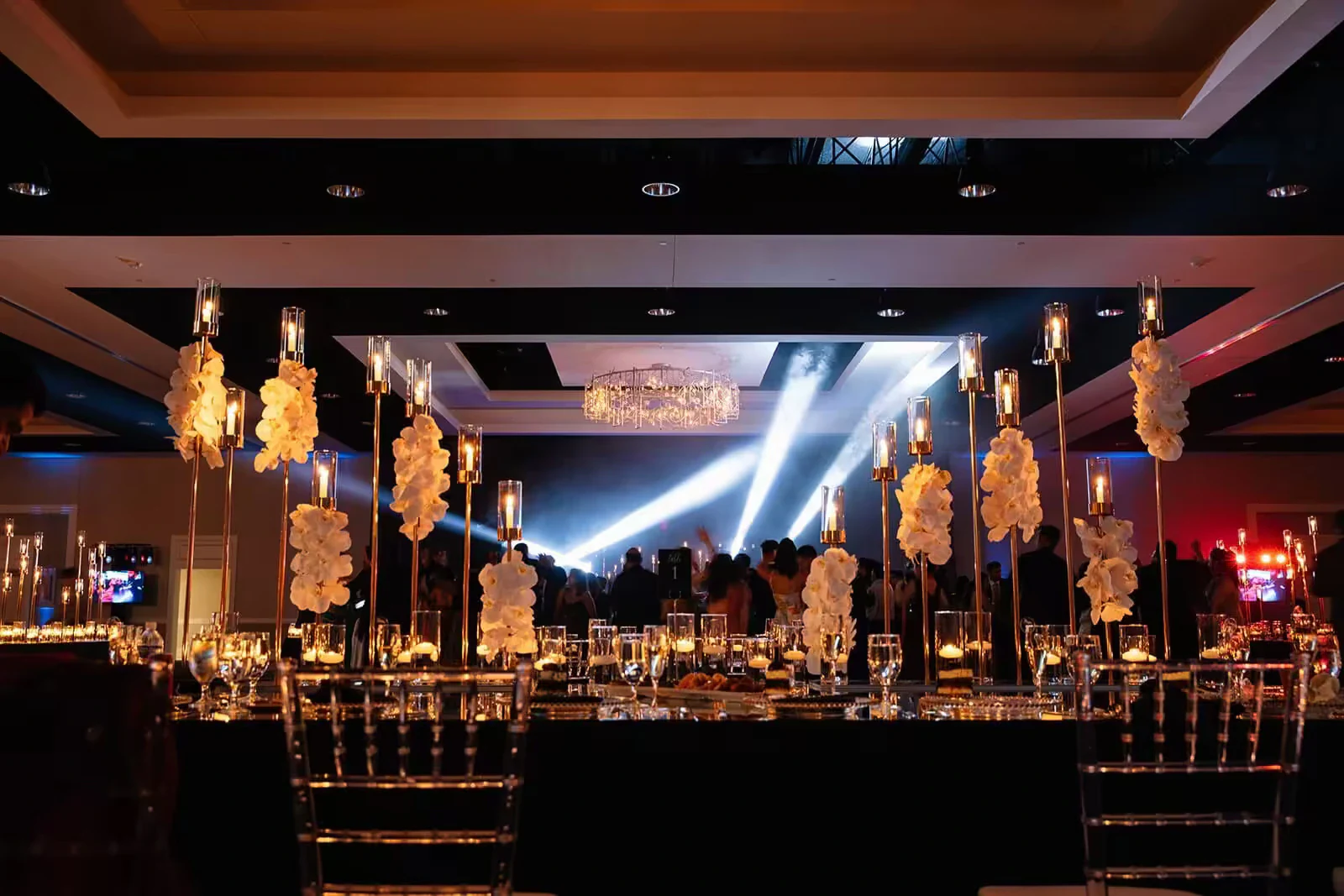 Indian, Pakistani & Punjabi wedding DJ and live dhol in Raleigh, NC, Destination Indian wedding reception production in resort ballroom Mexico