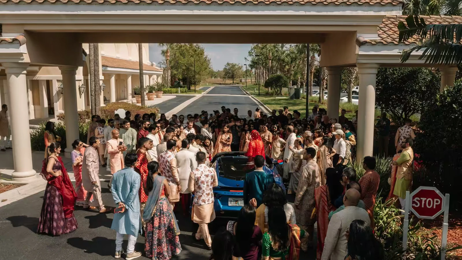 Newark Indian wedding DJ — Pakistani wedding baraat procession with DJ and live dhol player